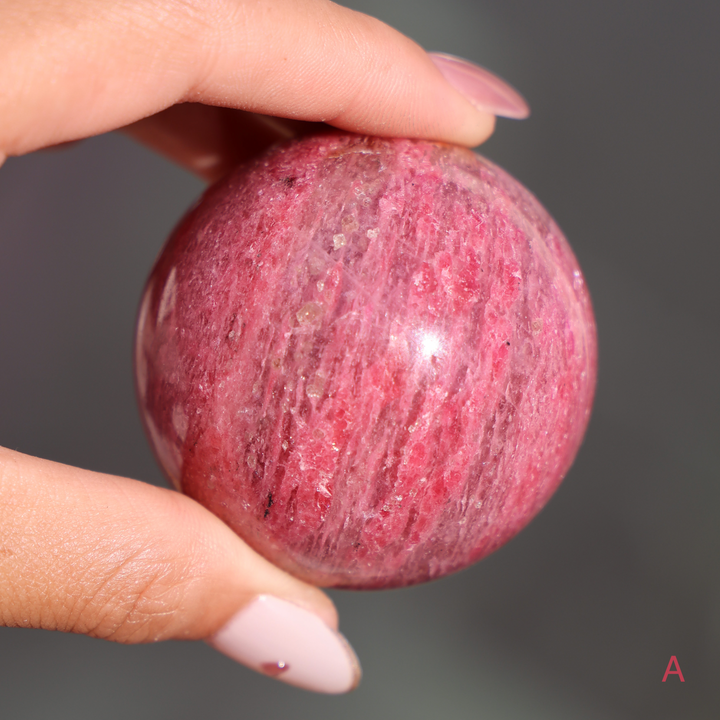 'Sakura' Gemmy Rhodonite Sphere - Enchantia Muse