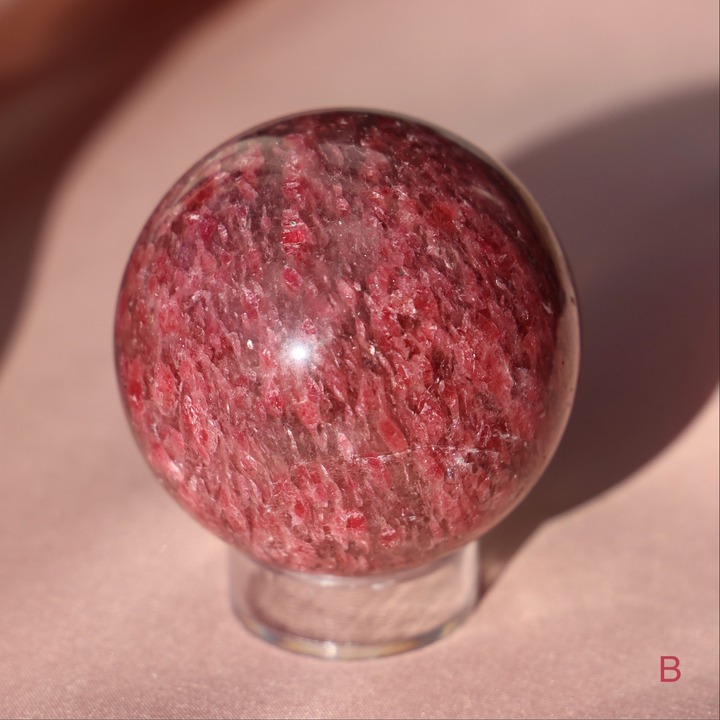 'Sakura' Gemmy Rhodonite Sphere - Enchantia Muse