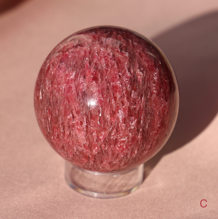 'Sakura' Gemmy Rhodonite Sphere - Enchantia Muse