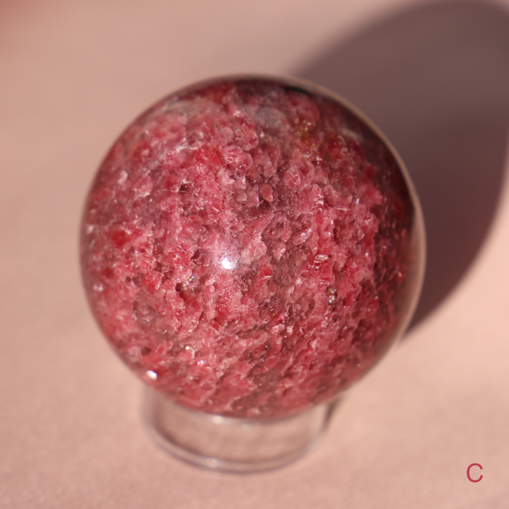 'Sakura' Gemmy Rhodonite Sphere - Enchantia Muse