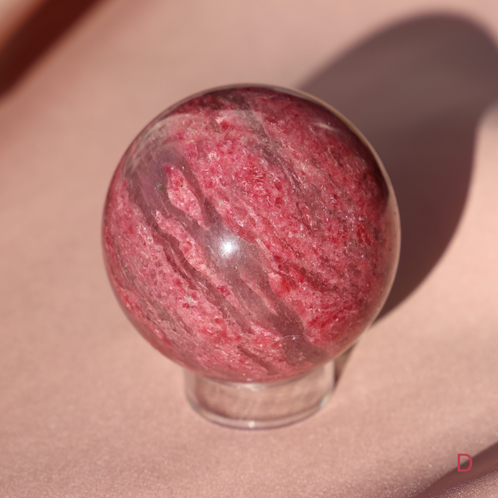 'Sakura' Gemmy Rhodonite Sphere - Enchantia Muse