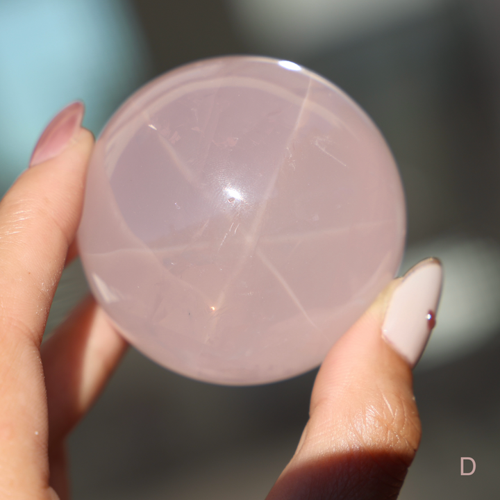 'Starlight' Rare High Quality Starlight Rose Quartz Sphere - Enchantia Muse