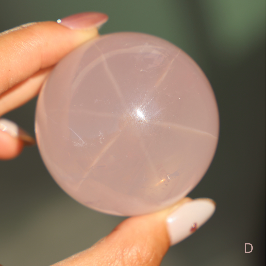 'Starlight' Rare High Quality Starlight Rose Quartz Sphere - Enchantia Muse