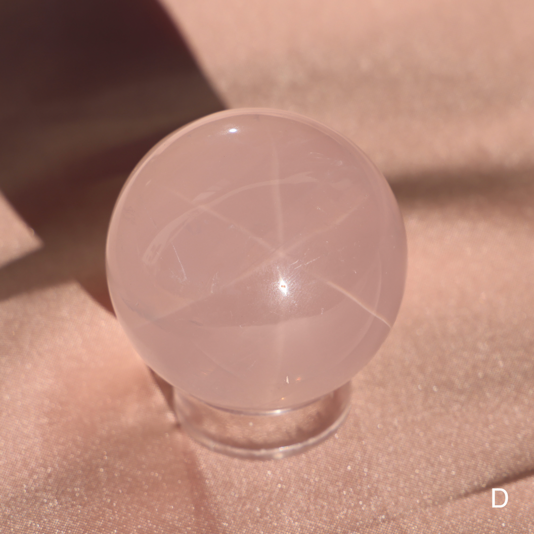 'Starlight' Rare High Quality Starlight Rose Quartz Sphere - Enchantia Muse