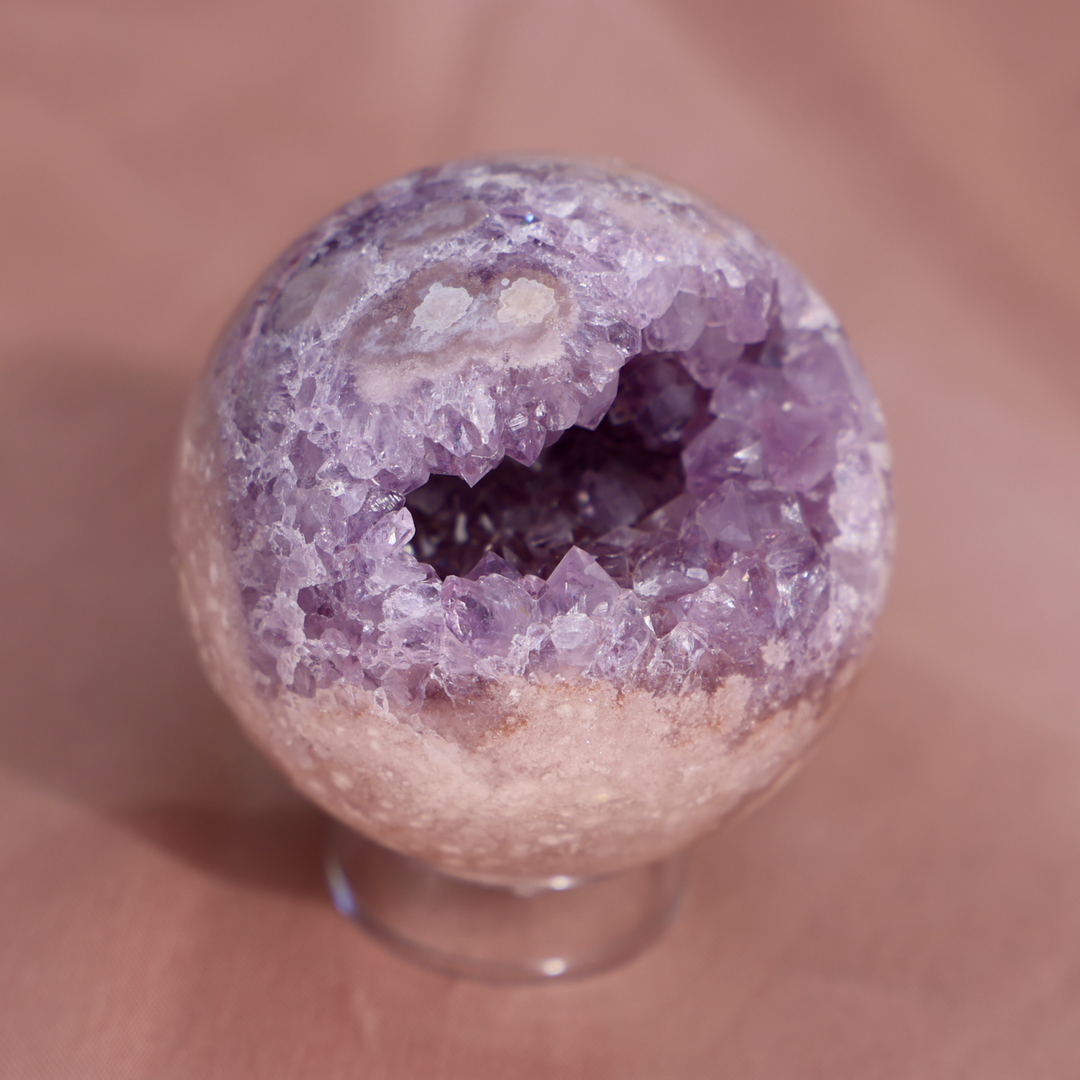 'PASTEL' Pink Amethyst x Flower Agate Sphere - S - Enchantia Muse