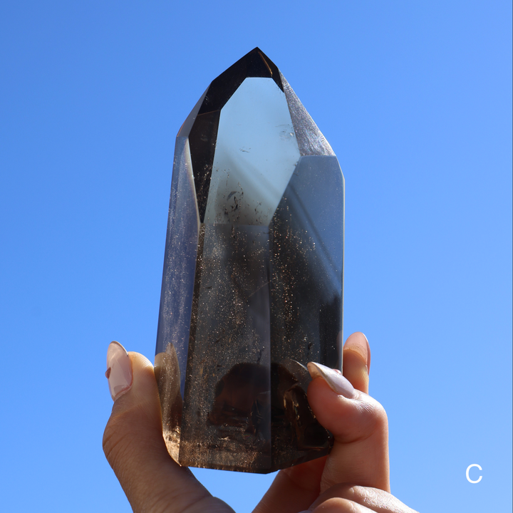 High Quality Smoky Lemurian Quartz Tower - Enchantia Muse