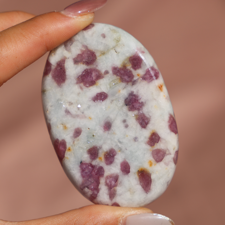 Pink Tourmaline Palm Stone - Enchantia Muse