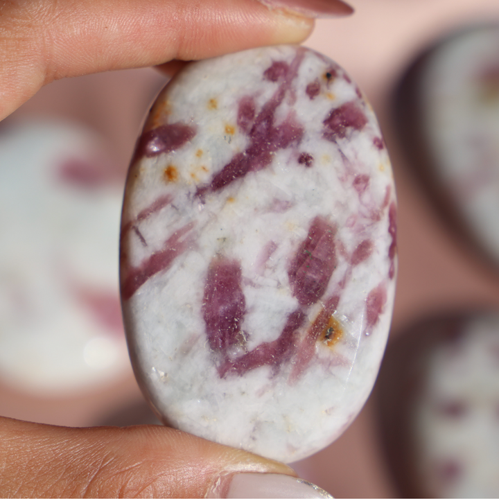 Pink Tourmaline Palm Stone - Enchantia Muse