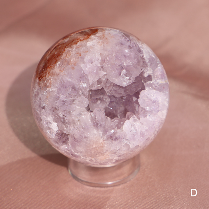 'PASTEL' Pink Amethyst x Flower Agate Sphere - S - Enchantia Muse