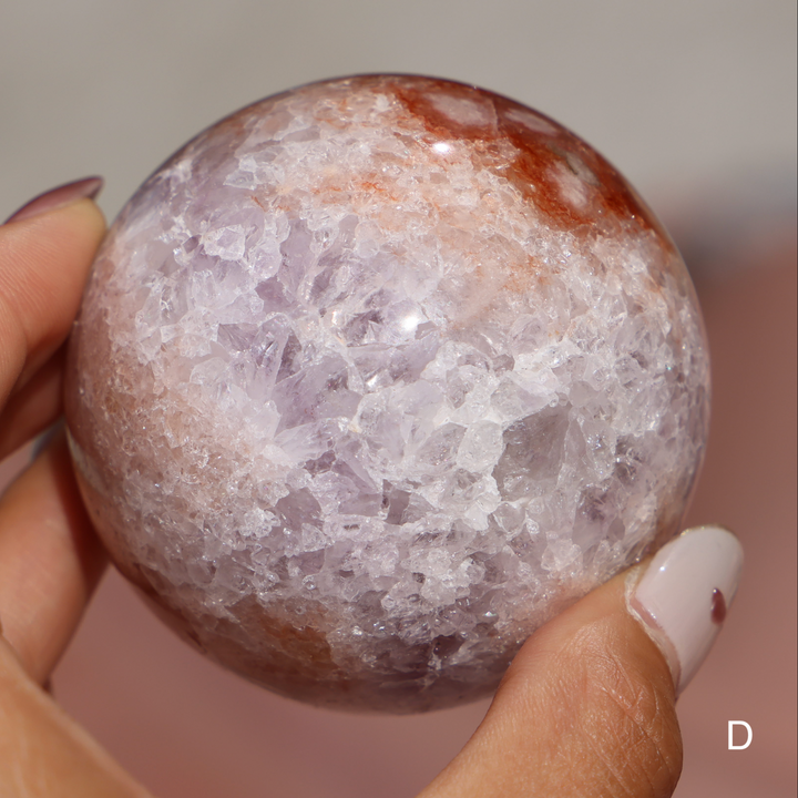 'PASTEL' Pink Amethyst x Flower Agate Sphere - S - Enchantia Muse