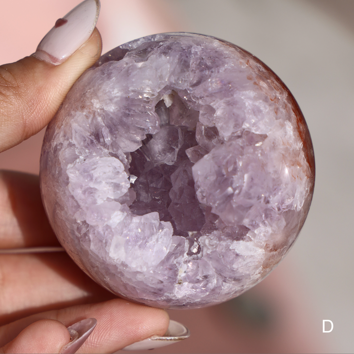 'PASTEL' Pink Amethyst x Flower Agate Sphere - S - Enchantia Muse