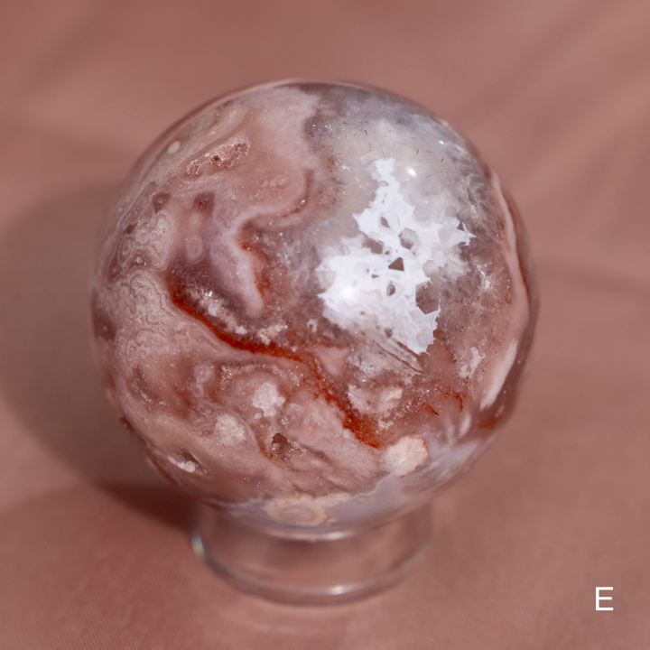 'PASTEL' Pink Amethyst x Flower Agate Sphere - S - Enchantia Muse