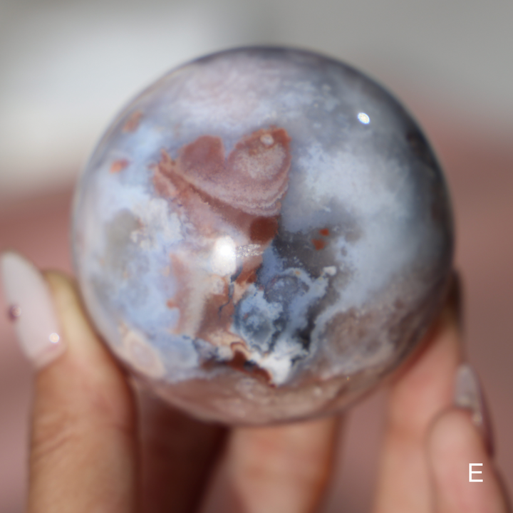 'PASTEL' Pink Amethyst x Flower Agate Sphere - S - Enchantia Muse