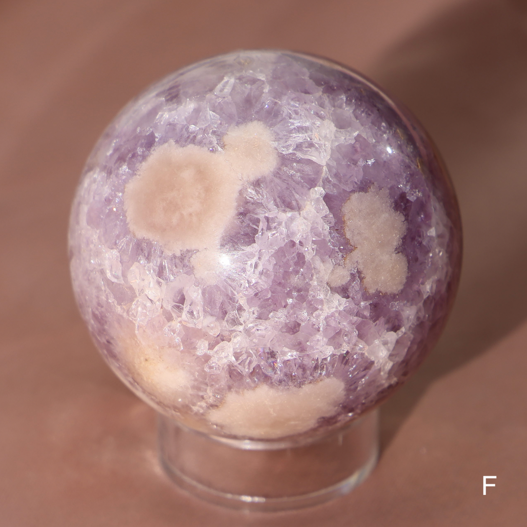 'PASTEL' Pink Amethyst x Flower Agate Sphere - S - Enchantia Muse