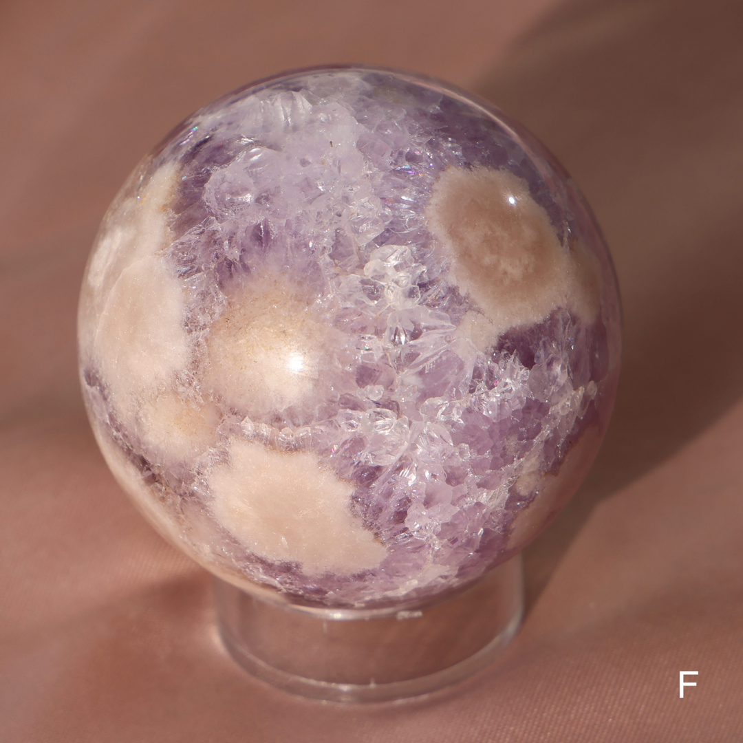 'PASTEL' Pink Amethyst x Flower Agate Sphere - S - Enchantia Muse