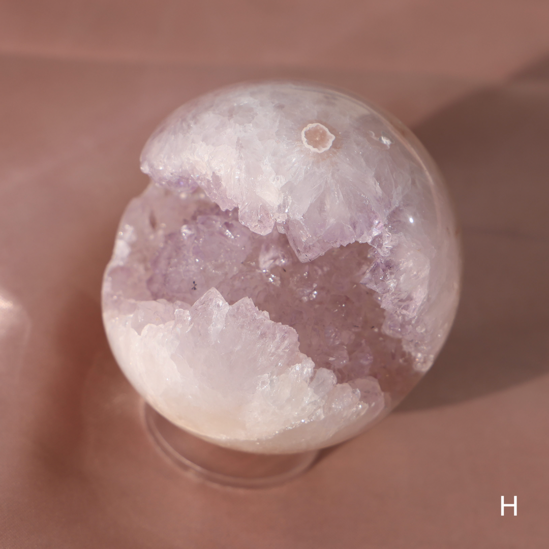 'PASTEL' Pink Amethyst x Flower Agate Sphere - S - Enchantia Muse