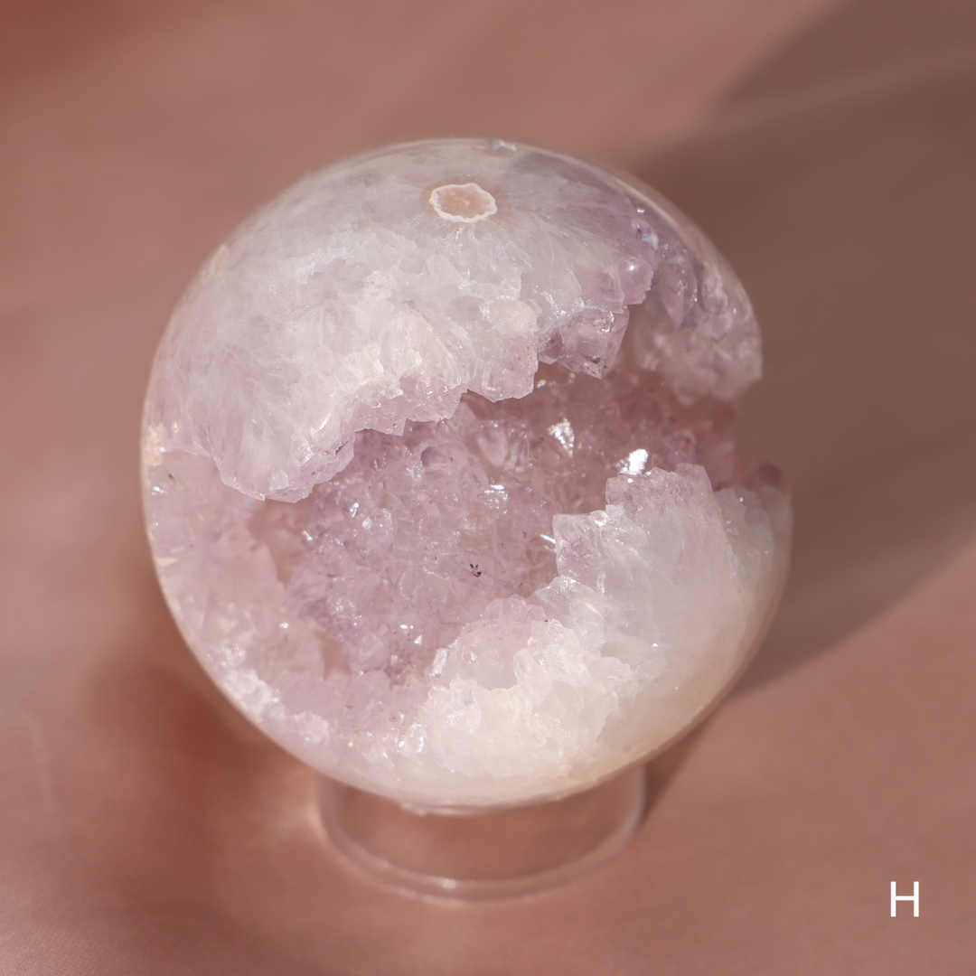 'PASTEL' Pink Amethyst x Flower Agate Sphere - S - Enchantia Muse