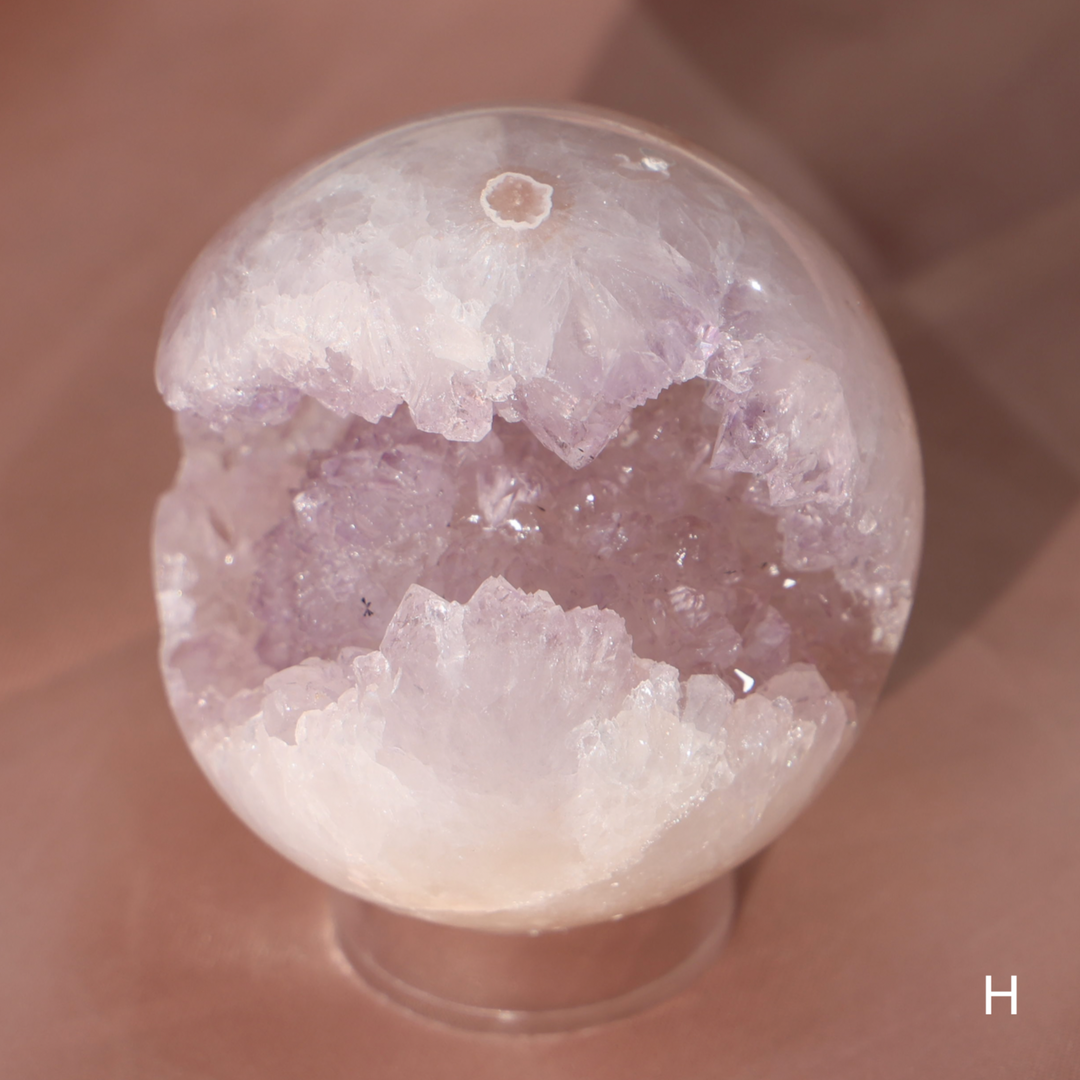 'PASTEL' Pink Amethyst x Flower Agate Sphere - S - Enchantia Muse