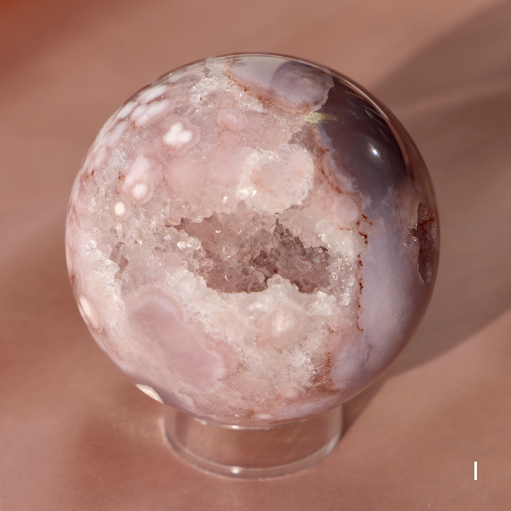 'PASTEL' Pink Amethyst x Flower Agate Sphere - S - Enchantia Muse