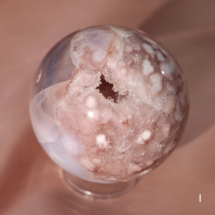 'PASTEL' Pink Amethyst x Flower Agate Sphere - S - Enchantia Muse