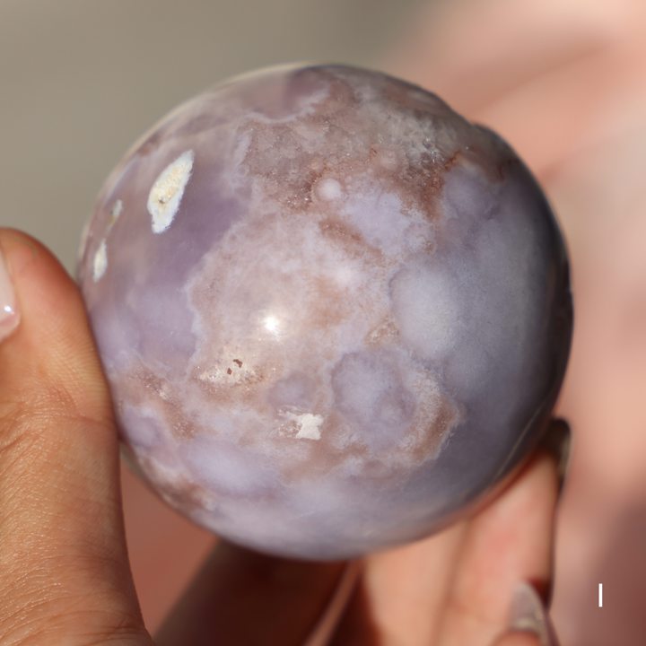 'PASTEL' Pink Amethyst x Flower Agate Sphere - S - Enchantia Muse