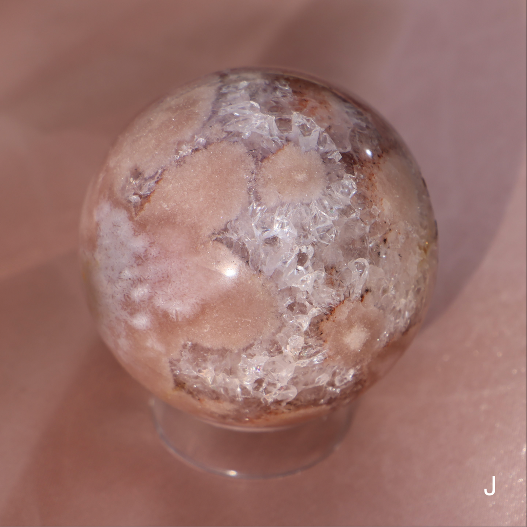 'PASTEL' Pink Amethyst x Flower Agate Sphere - S - Enchantia Muse