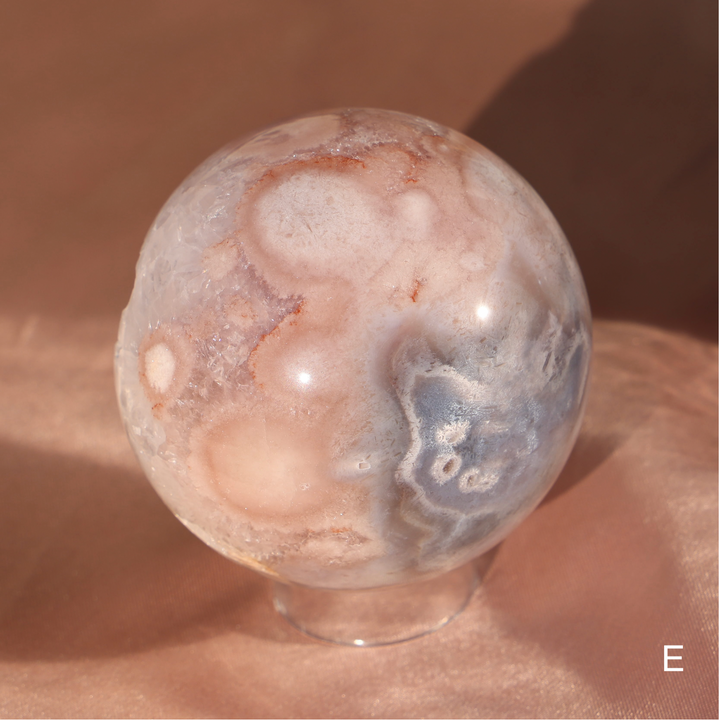 'PASTEL' Pink Amethyst x Flower Agate Sphere - M - Enchantia Muse