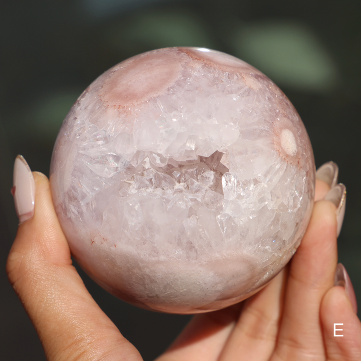 'PASTEL' Pink Amethyst x Flower Agate Sphere - M - Enchantia Muse