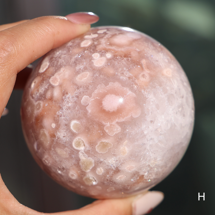 'PASTEL' Pink Amethyst x Flower Agate Sphere - M - Enchantia Muse