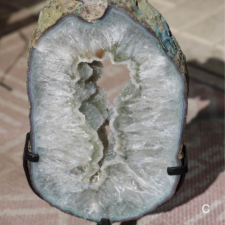 Druzy Green Amethyst Portal on Stand - Enchantia Muse