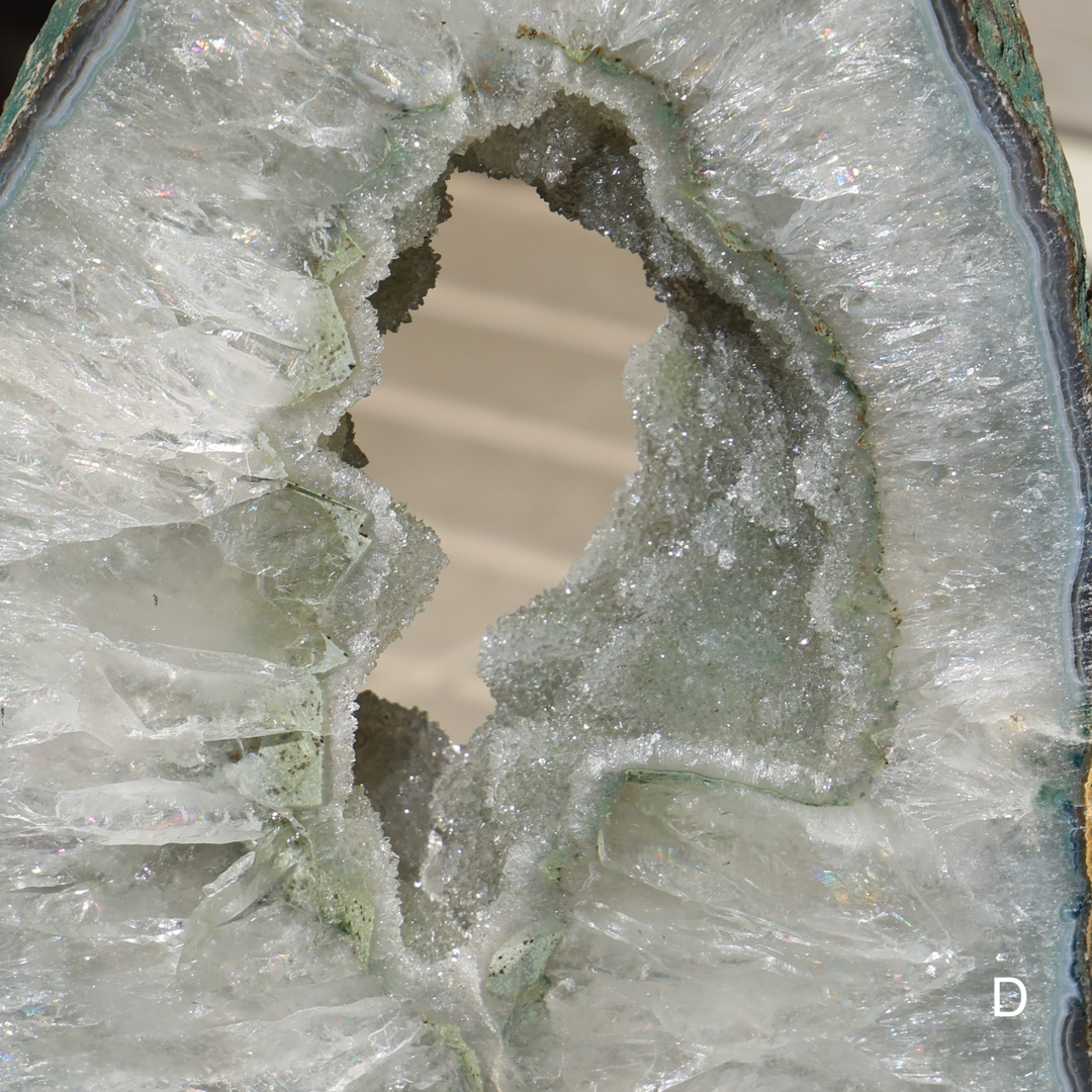 Druzy Green Amethyst Portal on Stand - Enchantia Muse