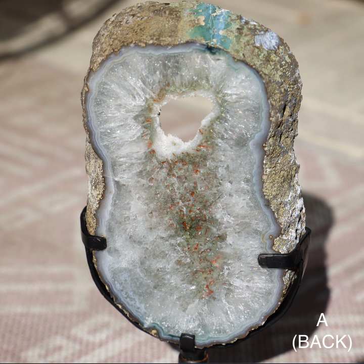 Druzy Green Amethyst Portal on Stand - Enchantia Muse