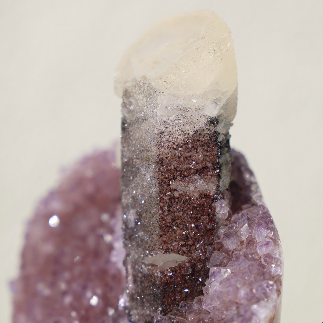 'BDE' Red Amethyst Piece with Candle Calcite - Enchantia Muse