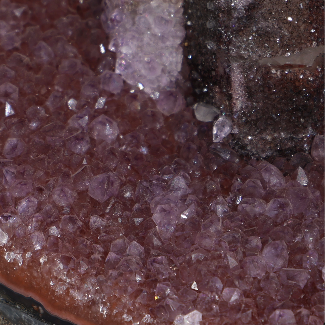 'BDE' Red Amethyst Piece with Candle Calcite - Enchantia Muse