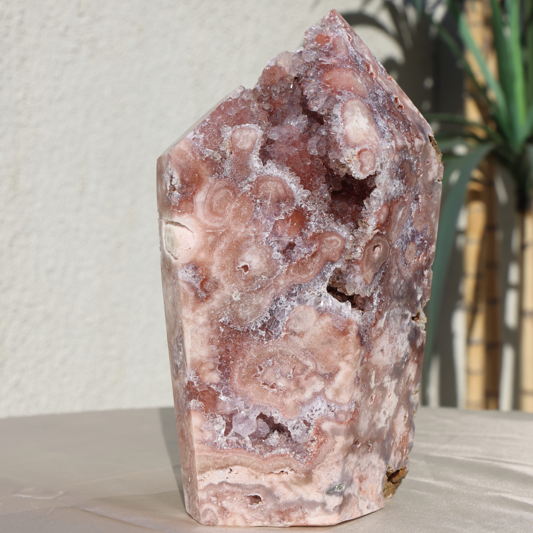 'ROSARA' Pink Amethyst Tower with Ball Formation - Enchantia Muse