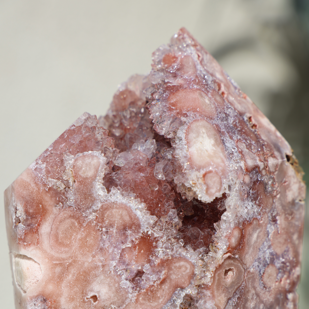 'ROSARA' Pink Amethyst Tower with Ball Formation - Enchantia Muse