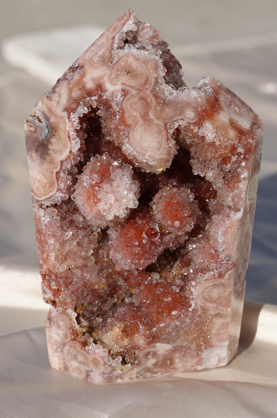 'ROSARA' Pink Amethyst Tower with Ball Formation - Enchantia Muse