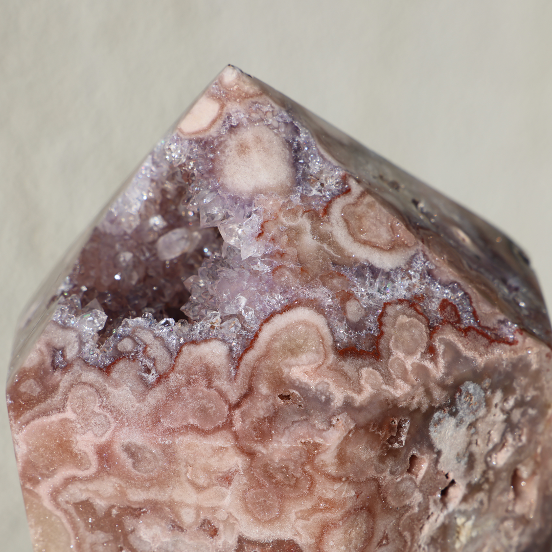 'ROSELLE' Natural Druzy Pink Amethyst Tower - XXL - Enchantia Muse