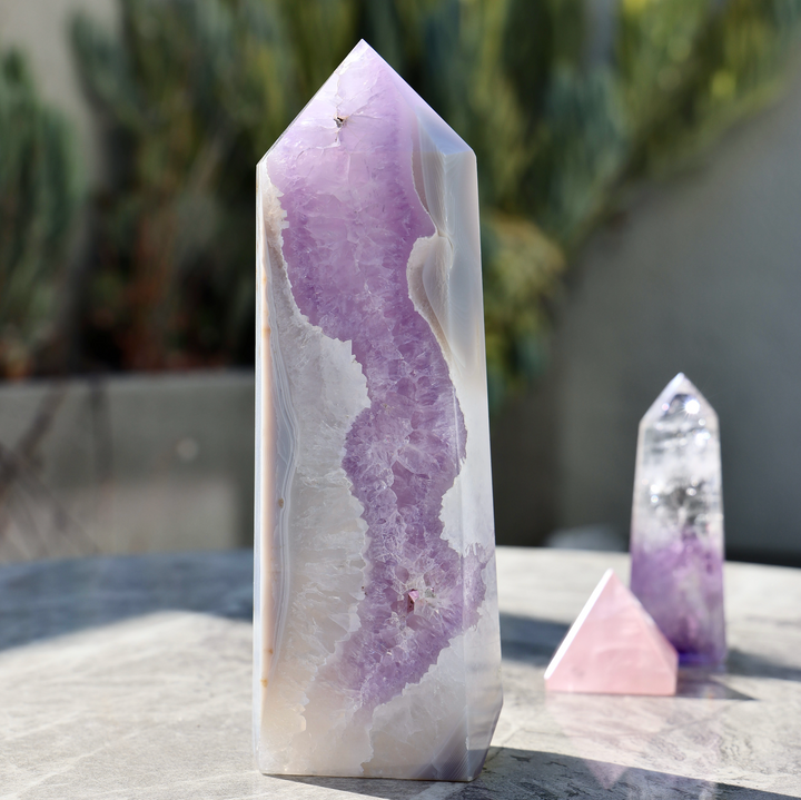 'CASCADE' Amethyst Agate Tower - XL