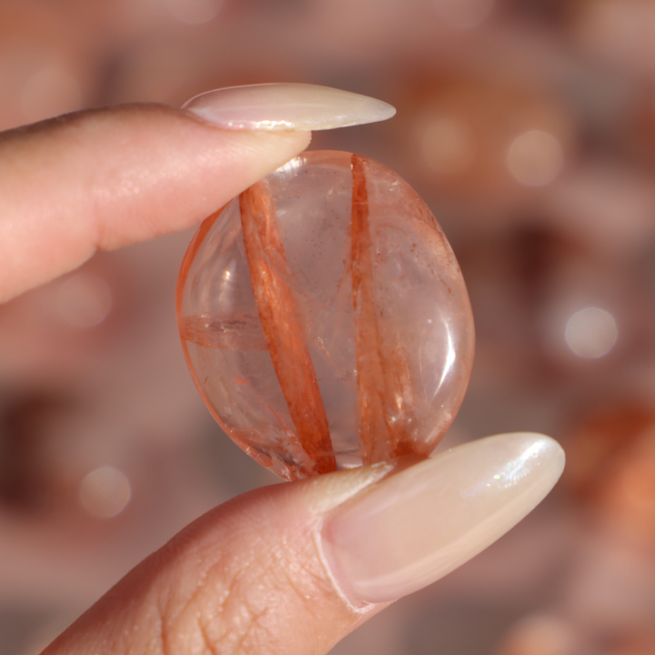 Fire Quartz Palm Stone