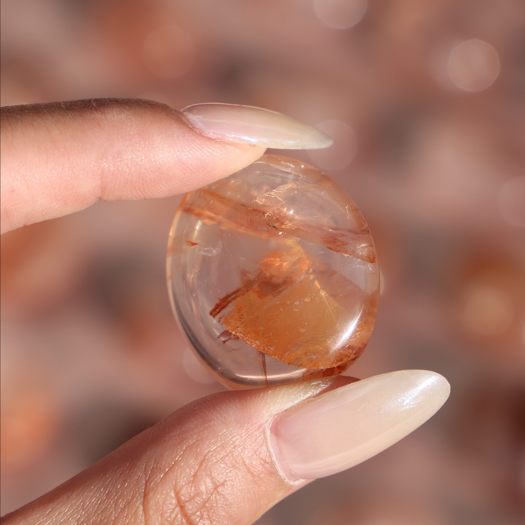 Fire Quartz Palm Stone