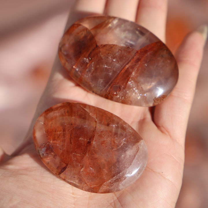 Fire Quartz Palm Stone