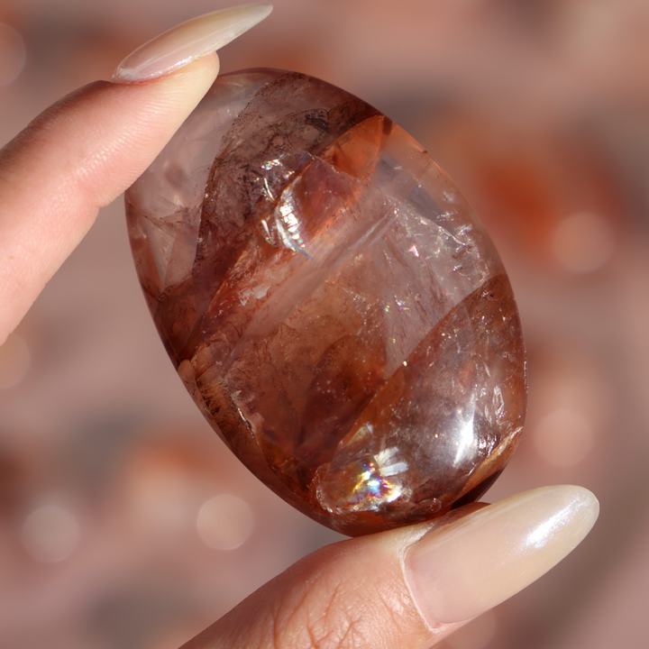 Fire Quartz Palm Stone