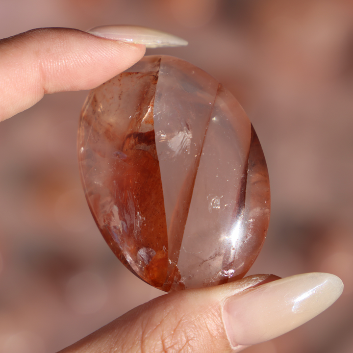 Fire Quartz Palm Stone