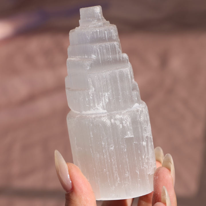 Flashy Selenite Crystal Tower