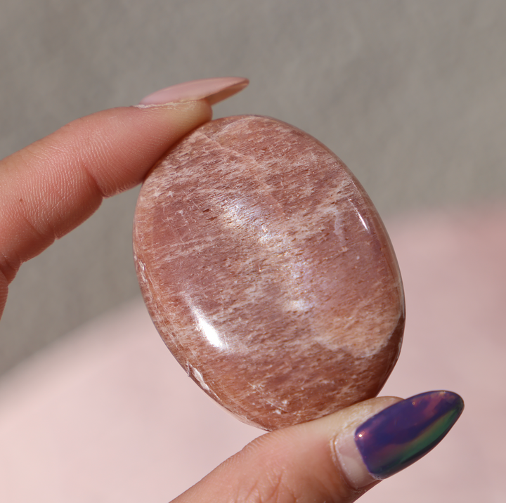 Peach Sunstone Palm Stone