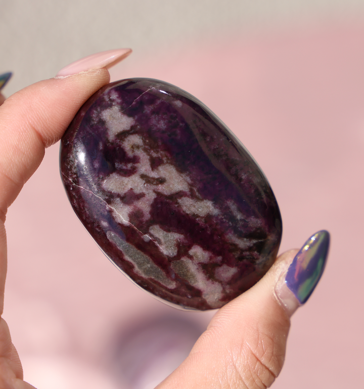 Purple Dumortierite Palm Stone