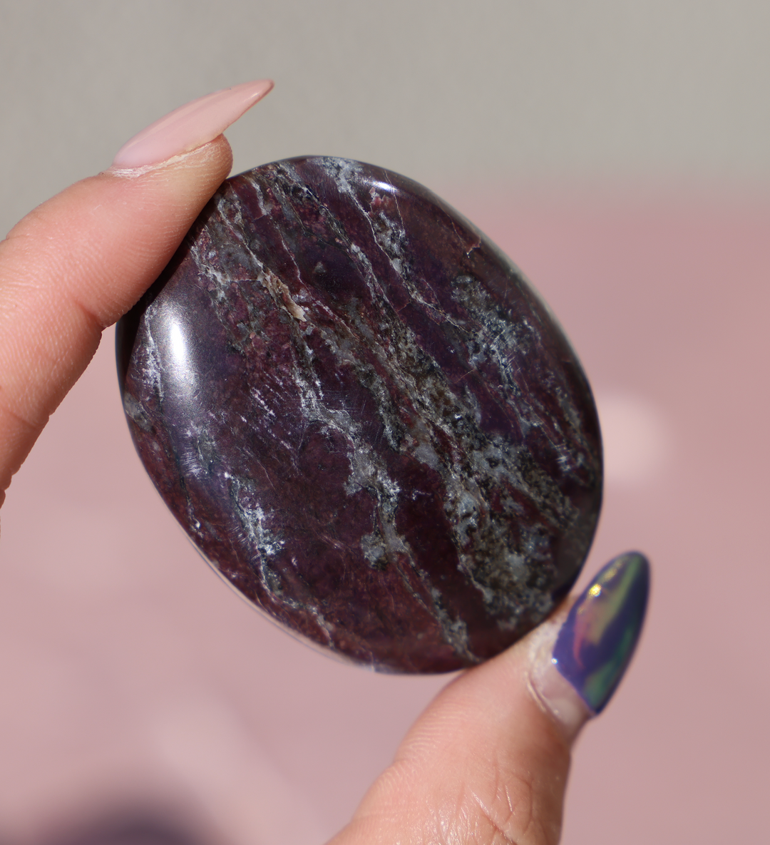 Purple Dumortierite Palm Stone