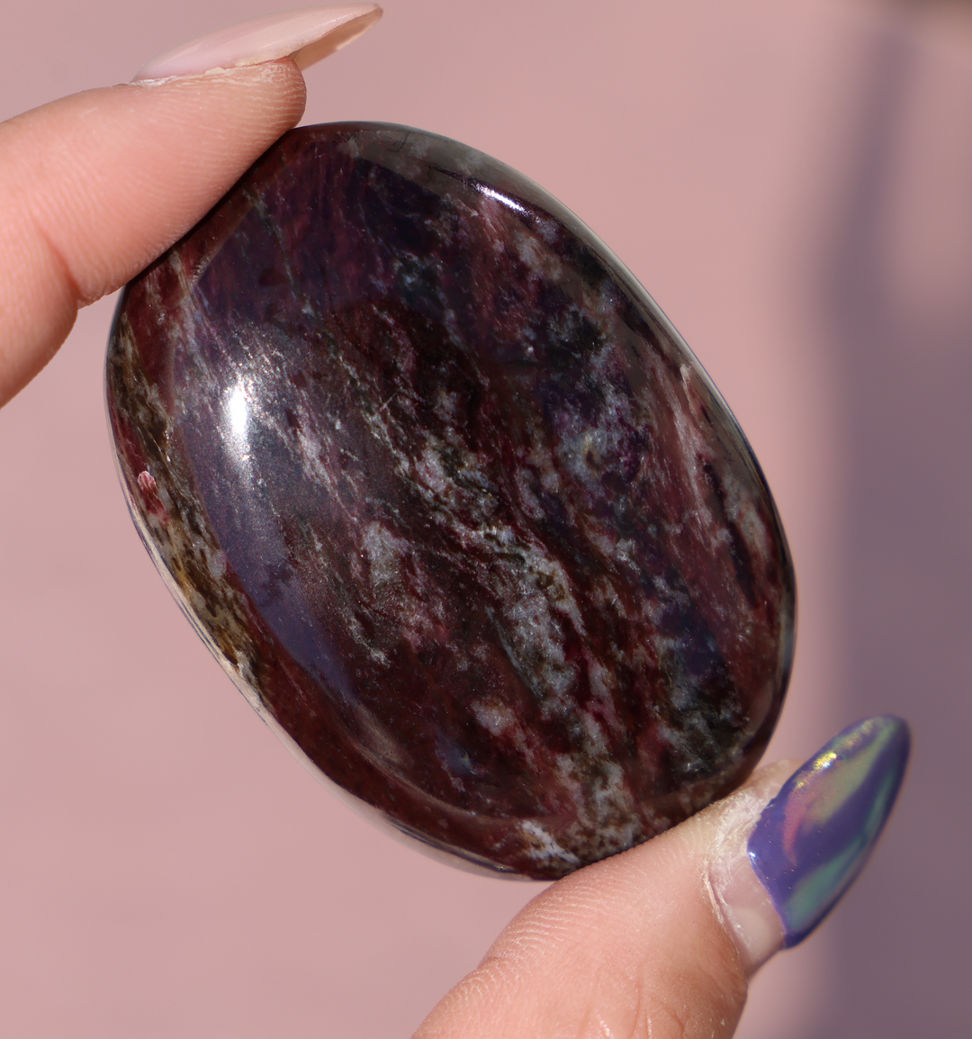 Purple Dumortierite Palm Stone