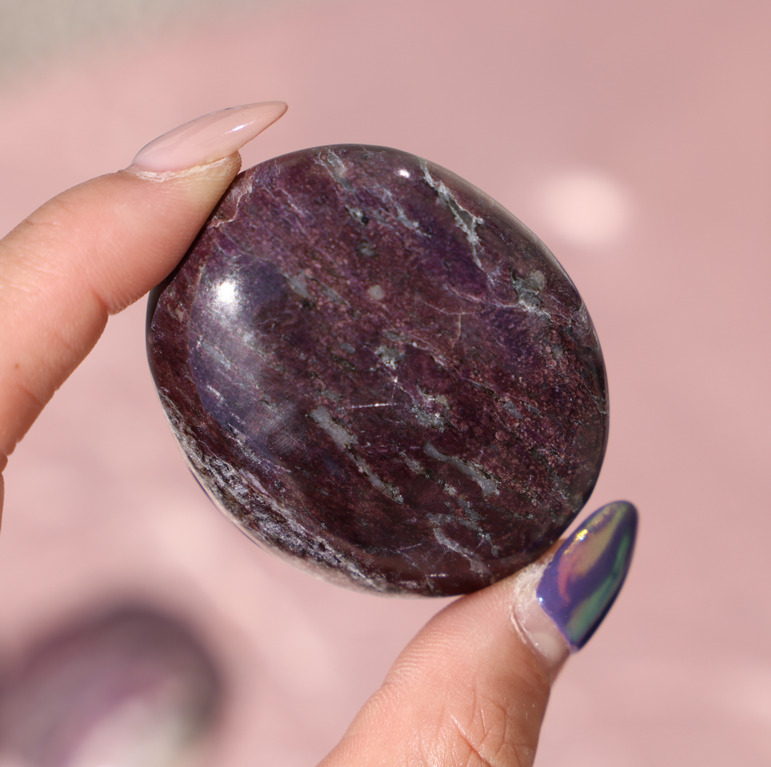 Purple Dumortierite Palm Stone